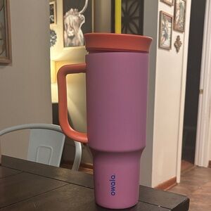 Pink and Orange Travel Mug